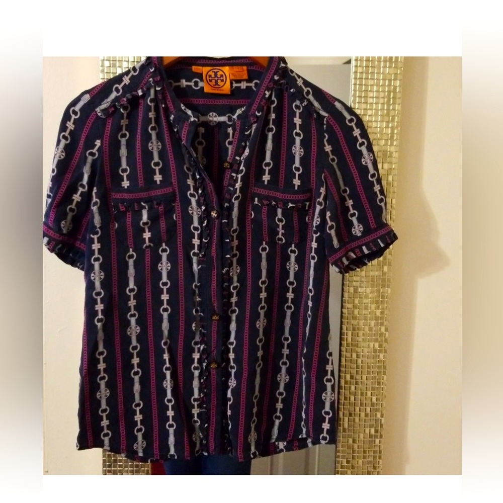 Stylish Tory Burch shirt with bold black design
